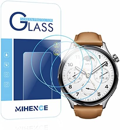 Mihence [3pcs תואם ל- Xiaomi Watch S1 Pro מגן מסך, סרט מגן על מזג זכוכית Anti-Scratch מזג עבור Mi Watch